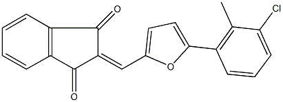 2-{[5-(3-chloro-2-methylphenyl)-2-furyl]methylene}-1H-indene-1,3(2H)-dione,309720-71-6,结构式