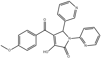 3-hydroxy-4-(4-methoxybenzoyl)-1-(2-pyridinyl)-5-(3-pyridinyl)-1,5-dihydro-2H-pyrrol-2-one Structure