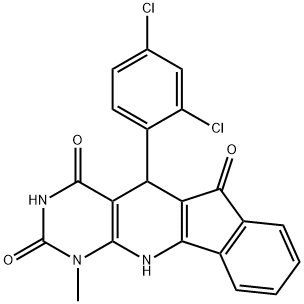 5-(2,4-dichlorophenyl)-1-methyl-5,11-dihydro-1H-indeno[2',1':5,6]pyrido[2,3-d]pyrimidine-2,4,6(3H)-trione Structure