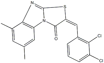 2-(2,3-dichlorobenzylidene)-6,8-dimethyl[1,3]thiazolo[3,2-a]benzimidazol-3(2H)-one Struktur