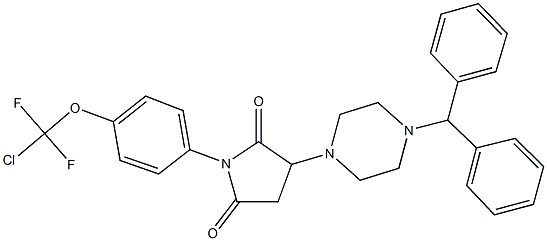 3-(4-benzhydryl-1-piperazinyl)-1-{4-[chloro(difluoro)methoxy]phenyl}-2,5-pyrrolidinedione Structure