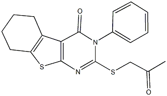 2-[(2-oxopropyl)sulfanyl]-3-phenyl-5,6,7,8-tetrahydro[1]benzothieno[2,3-d]pyrimidin-4(3H)-one Structure