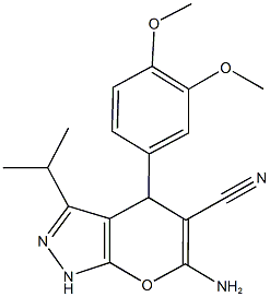 6-amino-4-(3,4-bis(methyloxy)phenyl)-3-(1-methylethyl)-1,4-dihydropyrano[2,3-c]pyrazole-5-carbonitrile|