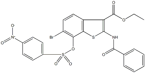 ethyl 2-(benzoylamino)-6-bromo-7-[({4-nitrophenyl}sulfonyl)oxy]-1-benzothiophene-3-carboxylate|