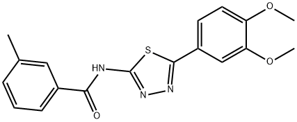 309737-26-6 N-[5-(3,4-dimethoxyphenyl)-1,3,4-thiadiazol-2-yl]-3-methylbenzamide