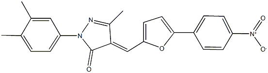 2-(3,4-dimethylphenyl)-4-[(5-{4-nitrophenyl}-2-furyl)methylene]-5-methyl-2,4-dihydro-3H-pyrazol-3-one 化学構造式