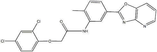 2-(2,4-dichlorophenoxy)-N-(2-methyl-5-[1,3]oxazolo[4,5-b]pyridin-2-ylphenyl)acetamide,309737-69-7,结构式