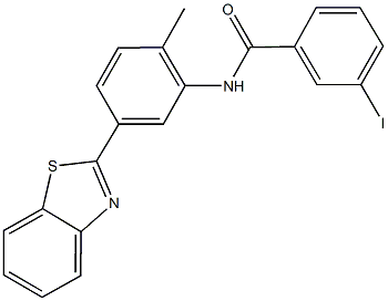 N-[5-(1,3-benzothiazol-2-yl)-2-methylphenyl]-3-iodobenzamide,309737-82-4,结构式