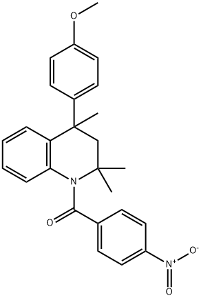 1-{4-nitrobenzoyl}-4-(4-methoxyphenyl)-2,2,4-trimethyl-1,2,3,4-tetrahydroquinoline Structure