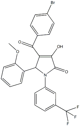 4-(4-bromobenzoyl)-3-hydroxy-5-(2-methoxyphenyl)-1-[3-(trifluoromethyl)phenyl]-1,5-dihydro-2H-pyrrol-2-one,309738-56-5,结构式