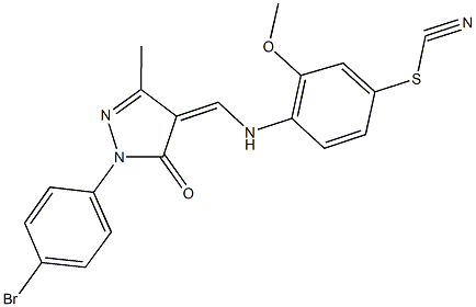 4-({[1-(4-bromophenyl)-3-methyl-5-oxo-1,5-dihydro-4H-pyrazol-4-ylidene]methyl}amino)-3-methoxyphenyl thiocyanate Structure