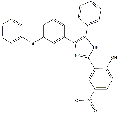 4-nitro-2-{5-phenyl-4-[3-(phenylsulfanyl)phenyl]-1H-imidazol-2-yl}phenol,309738-99-6,结构式