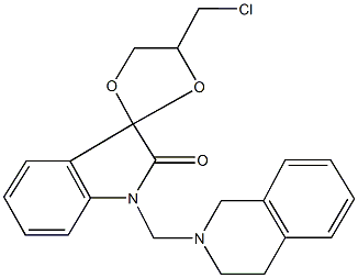 4-(chloromethyl)-1'-(3,4-dihydro-2(1H)-isoquinolinylmethyl)-1',3'-dihydrospiro[1,3-dioxolane-2,3'-(2'H)-indole]-2'-one Struktur