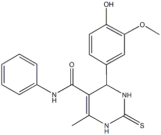 309920-67-0 4-(4-hydroxy-3-methoxyphenyl)-6-methyl-N-phenyl-2-thioxo-1,2,3,4-tetrahydro-5-pyrimidinecarboxamide