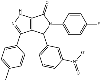 5-(4-fluorophenyl)-4-{3-nitrophenyl}-3-(4-methylphenyl)-4,5-dihydropyrrolo[3,4-c]pyrazol-6(1H)-one Structure