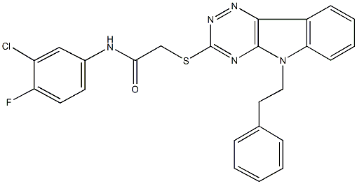 N-(3-chloro-4-fluorophenyl)-2-{[5-(2-phenylethyl)-5H-[1,2,4]triazino[5,6-b]indol-3-yl]sulfanyl}acetamide|