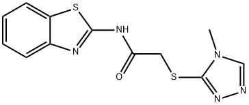 N-(1,3-benzothiazol-2-yl)-2-[(4-methyl-4H-1,2,4-triazol-3-yl)sulfanyl]acetamide Struktur