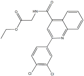 ethyl ({[2-(3,4-dichlorophenyl)-4-quinolinyl]carbonyl}amino)acetate Structure