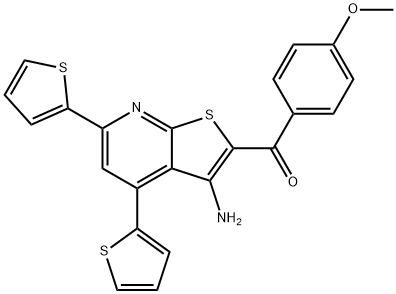 [3-amino-4,6-di(2-thienyl)thieno[2,3-b]pyridin-2-yl](4-methoxyphenyl)methanone Structure