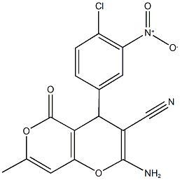 309926-41-8 2-amino-4-(4-chloro-3-nitrophenyl)-7-methyl-5-oxo-4H,5H-pyrano[4,3-b]pyran-3-carbonitrile