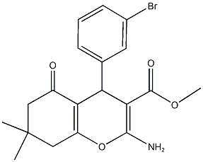 methyl 2-amino-4-(3-bromophenyl)-7,7-dimethyl-5-oxo-5,6,7,8-tetrahydro-4H-chromene-3-carboxylate 结构式