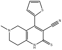 6-methyl-4-(2-thienyl)-2-thioxo-1,2,5,6,7,8-hexahydro[1,6]naphthyridine-3-carbonitrile Structure