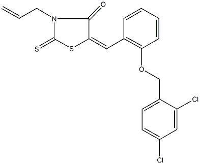 3-allyl-5-{2-[(2,4-dichlorobenzyl)oxy]benzylidene}-2-thioxo-1,3-thiazolidin-4-one 化学構造式