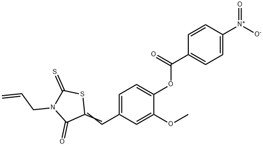 4-[(3-allyl-4-oxo-2-thioxo-1,3-thiazolidin-5-ylidene)methyl]-2-methoxyphenyl 4-nitrobenzoate Struktur