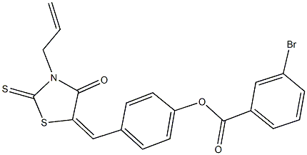 4-[(3-allyl-4-oxo-2-thioxo-1,3-thiazolidin-5-ylidene)methyl]phenyl 3-bromobenzoate Struktur