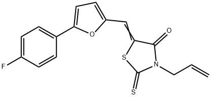 3-allyl-5-{[5-(4-fluorophenyl)-2-furyl]methylene}-2-thioxo-1,3-thiazolidin-4-one Struktur