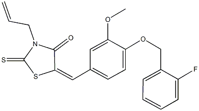 309936-32-1 3-allyl-5-{4-[(2-fluorobenzyl)oxy]-3-methoxybenzylidene}-2-thioxo-1,3-thiazolidin-4-one