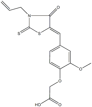 {4-[(3-allyl-4-oxo-2-thioxo-1,3-thiazolidin-5-ylidene)methyl]-2-methoxyphenoxy}acetic acid Struktur