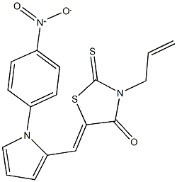 3-allyl-5-[(1-{4-nitrophenyl}-1H-pyrrol-2-yl)methylene]-2-thioxo-1,3-thiazolidin-4-one 化学構造式