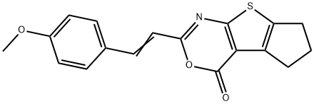 2-[2-(4-methoxyphenyl)vinyl]-6,7-dihydro-4H,5H-cyclopenta[4,5]thieno[2,3-d][1,3]oxazin-4-one Structure