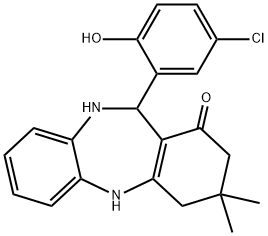 11-(5-chloro-2-hydroxyphenyl)-3,3-dimethyl-2,3,4,5,10,11-hexahydro-1H-dibenzo[b,e][1,4]diazepin-1-one Structure