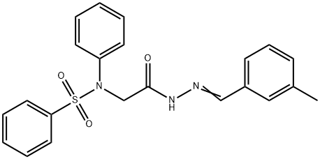 N-{2-[2-(3-methylbenzylidene)hydrazino]-2-oxoethyl}-N-phenylbenzenesulfonamide Structure