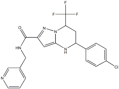 5-(4-chlorophenyl)-N-(3-pyridinylmethyl)-7-(trifluoromethyl)-4,5,6,7-tetrahydropyrazolo[1,5-a]pyrimidine-2-carboxamide Struktur