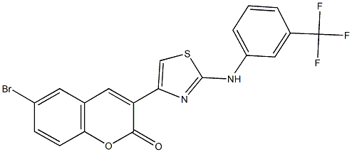 6-bromo-3-(2-{[3-(trifluoromethyl)phenyl]amino}-1,3-thiazol-4-yl)-2H-chromen-2-one Structure