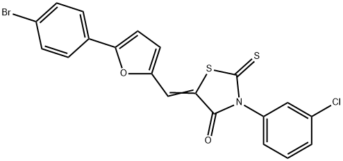 5-{[5-(4-bromophenyl)-2-furyl]methylene}-3-(3-chlorophenyl)-2-thioxo-1,3-thiazolidin-4-one Structure