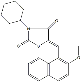 3-cyclohexyl-5-[(2-methoxy-1-naphthyl)methylene]-2-thioxo-1,3-thiazolidin-4-one Structure