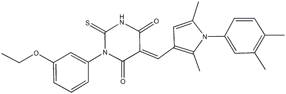 5-{[1-(3,4-dimethylphenyl)-2,5-dimethyl-1H-pyrrol-3-yl]methylene}-1-(3-ethoxyphenyl)-2-thioxodihydro-4,6(1H,5H)-pyrimidinedione|