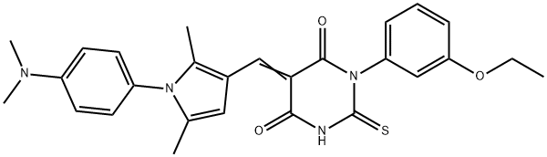 5-({1-[4-(dimethylamino)phenyl]-2,5-dimethyl-1H-pyrrol-3-yl}methylene)-1-(3-ethoxyphenyl)-2-thioxodihydro-4,6(1H,5H)-pyrimidinedione|