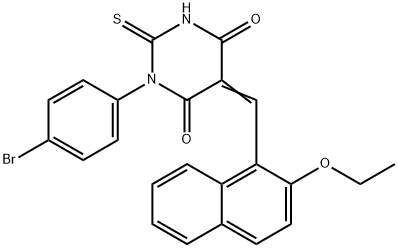 1-(4-bromophenyl)-5-[(2-ethoxy-1-naphthyl)methylene]-2-thioxodihydro-4,6(1H,5H)-pyrimidinedione Structure