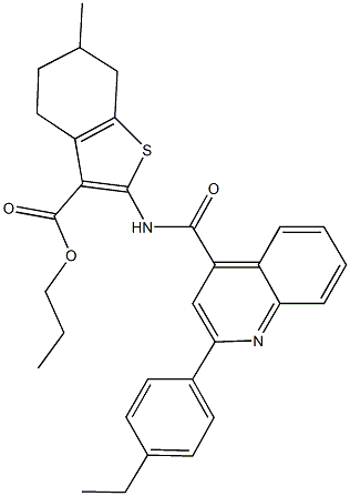 propyl 2-({[2-(4-ethylphenyl)-4-quinolinyl]carbonyl}amino)-6-methyl-4,5,6,7-tetrahydro-1-benzothiophene-3-carboxylate|