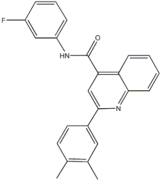 2-(3,4-dimethylphenyl)-N-(3-fluorophenyl)-4-quinolinecarboxamide 结构式