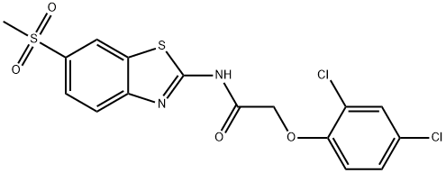 2-(2,4-dichlorophenoxy)-N-[6-(methylsulfonyl)-1,3-benzothiazol-2-yl]acetamide,309951-37-9,结构式