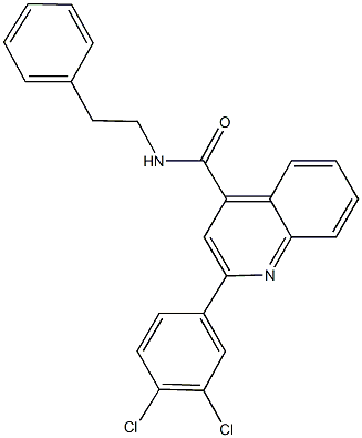 2-(3,4-dichlorophenyl)-N-(2-phenylethyl)-4-quinolinecarboxamide 结构式