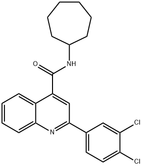 N-cycloheptyl-2-(3,4-dichlorophenyl)-4-quinolinecarboxamide Struktur