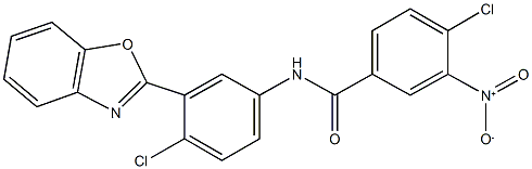 N-[3-(1,3-benzoxazol-2-yl)-4-chlorophenyl]-4-chloro-3-nitrobenzamide Struktur