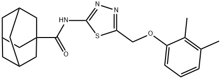 N-{5-[(2,3-dimethylphenoxy)methyl]-1,3,4-thiadiazol-2-yl}-1-adamantanecarboxamide 结构式